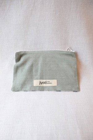 Baumwoll Täschchen Thanjavur Mint/ Ikat Weiß from Jyoti - Fair Works