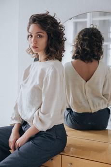 Peace-Silk Bluse Sahay Cremeweiß via Jyoti - Fair Works