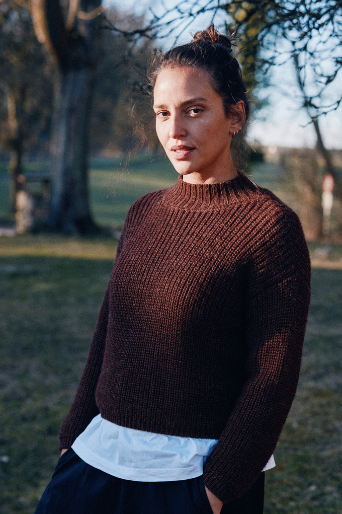 Baby-Alpaka Turtleneck Strickpullover Tacna Schokolade from Jyoti - Fair Works Baby-Alpaka Turtleneck Strickpullover Tacna Schokolade from Jyoti - Fair Works