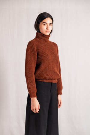 Baby-Alpaka Turtleneck Strickpullover Sabeti Kastanie from Jyoti - Fair Works Baby-Alpaka Turtleneck Strickpullover Sabeti Kastanie from Jyoti - Fair Works