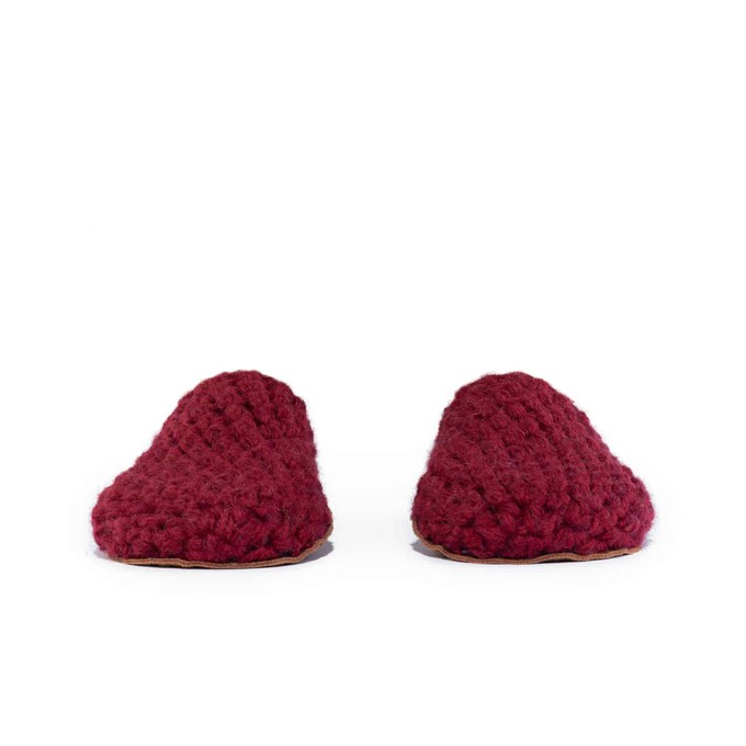 Wine Bamboo Wool Slippers from Kingdom of Wow!