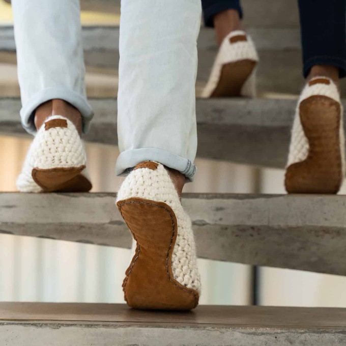 Wool Bamboo Slippers in Snow from Kingdom of Wow!
