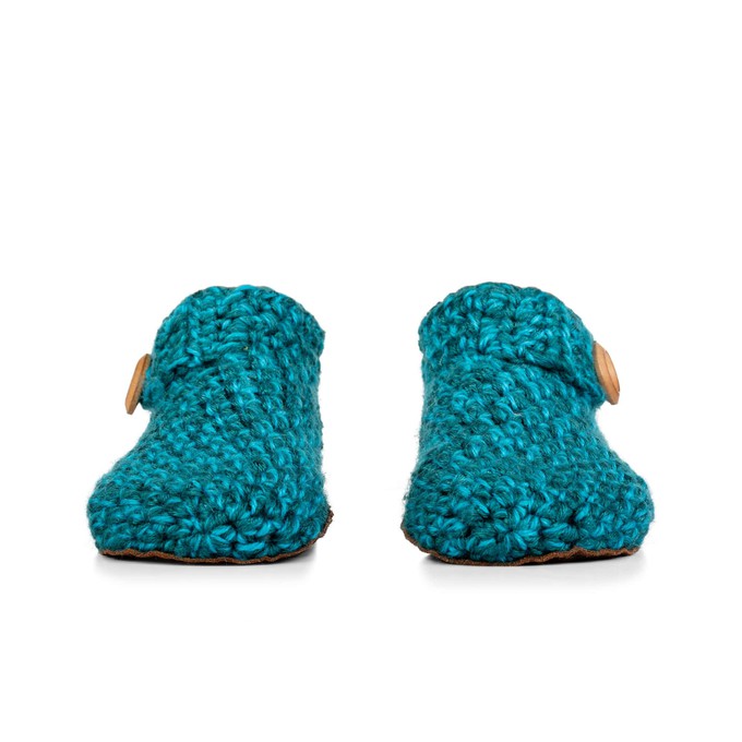Glacier Teal Wool Bamboo Ankle Booties from Kingdom of Wow!