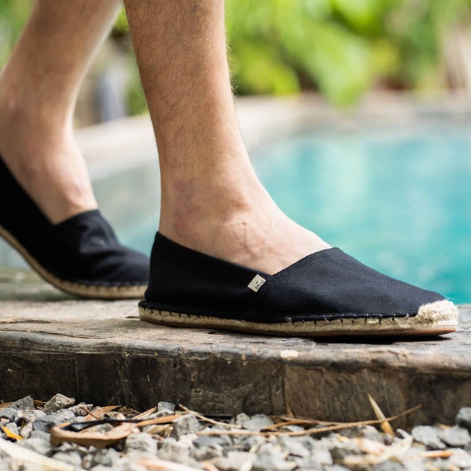 Jet Black Classic Espadrilles for Men from Kingdom of Wow!