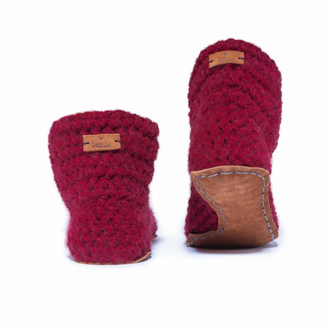 Wine Wool Bamboo Bootie Slippers from Kingdom of Wow!