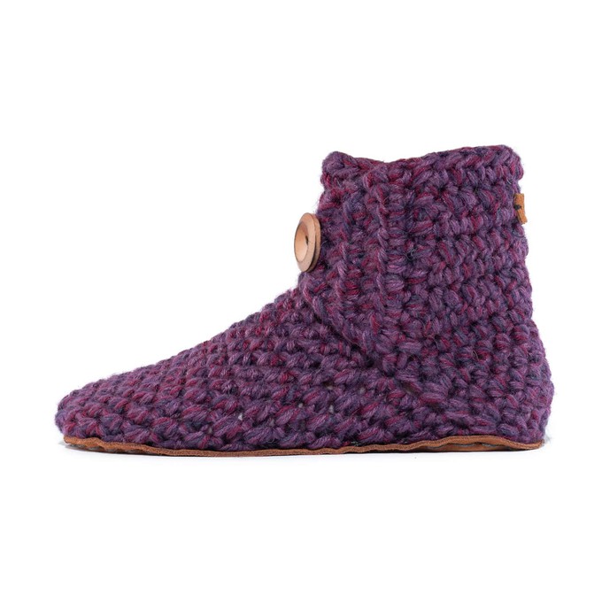 Lavender Wool Bamboo Bootie Slippers from Kingdom of Wow!