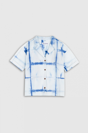 ATHALIE SHORT SLEEVE | SHIBORI NATURAL INDIGO from Kings of Indigo