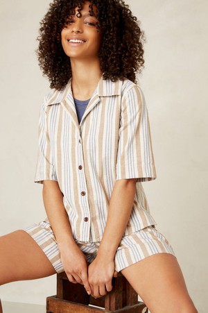 MORRIGAN | ECRU HEMP STRIPE from Kings of Indigo