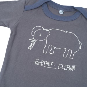 ELEPHANT Babybody Dunkelgrau from Kipepeo-Clothing