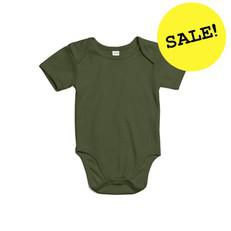 Babybody kurzarm Blanko Olivgrün via Kipepeo-Clothing