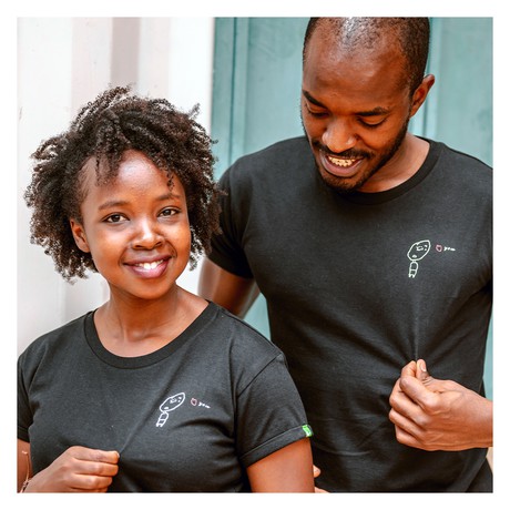 LOVE YOU Frauen Shirt Schwarz from Kipepeo-Clothing