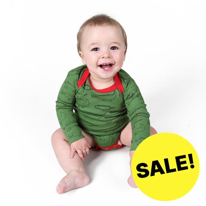 CROCODILES Babybody Grün from Kipepeo-Clothing