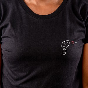 LOVE YOU Frauen Shirt Schwarz from Kipepeo-Clothing