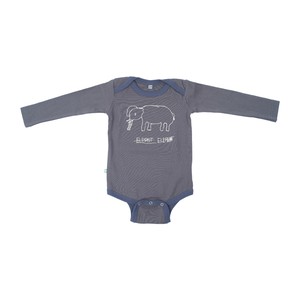 ELEPHANT Babybody Dunkelgrau from Kipepeo-Clothing