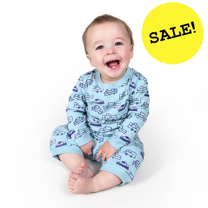 CARS Baby Pyjama Hellblau from Kipepeo-Clothing