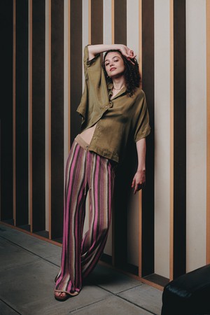 TALITH - Linen Knit Trouser - Stripe from KOMODO