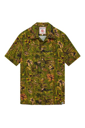 SPINDRIFT - Organic Cotton Shirt Tropical Print Green from KOMODO