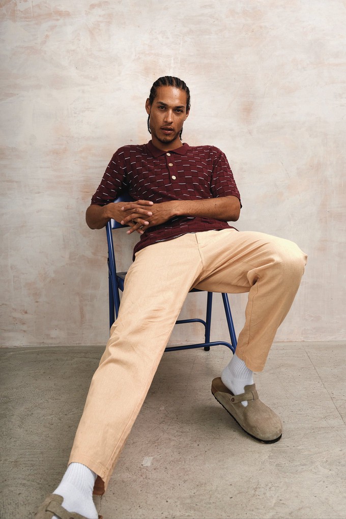 PERRY - Cotton Tencel Knit Polo - Berry from KOMODO