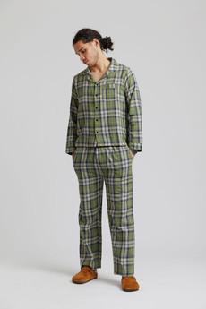 JIM JAM - Mens GOTS Organic Cotton Pyjama Set Pine Green via KOMODO