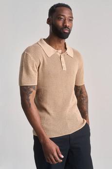 OLIVER - Organic Cotton Polo Top Sand via KOMODO