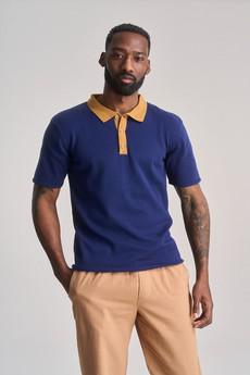 FRANK - Organic Cotton Knit Polo - Navy via KOMODO