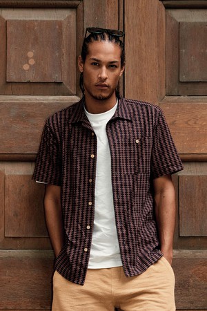 SPINDRIFT - Organic Cotton Shirt - Brown Stripe from KOMODO