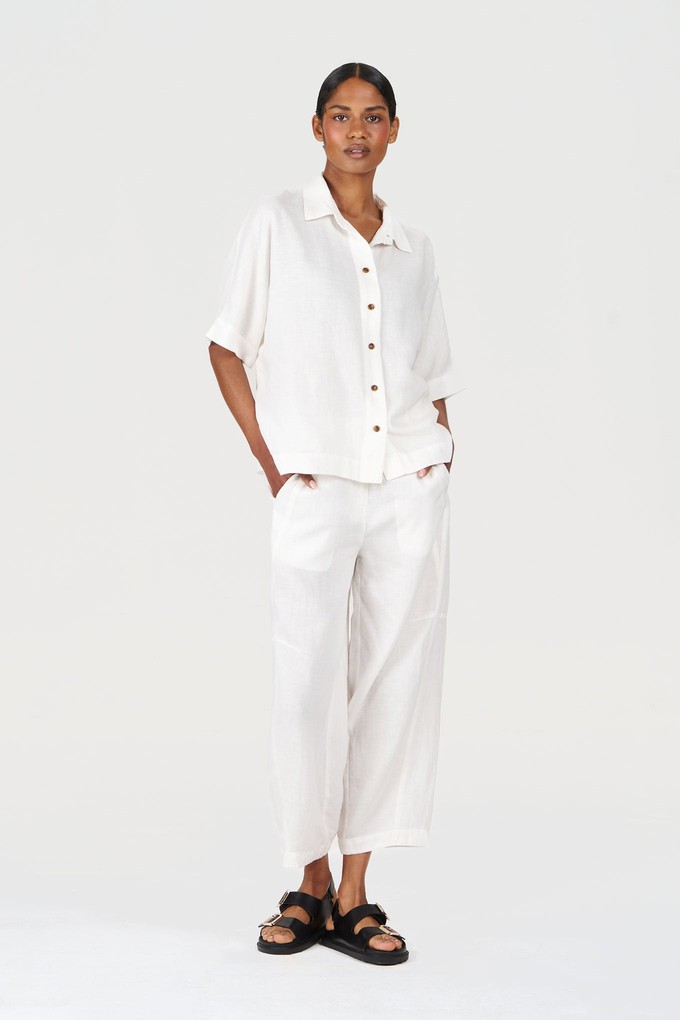 KIMONO Tencel Linen Shirt - White from KOMODO