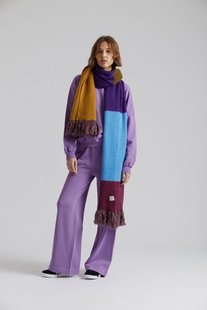 ALEXA Oversized Wool Blend Scarf - Rainbow Stripe from KOMODO