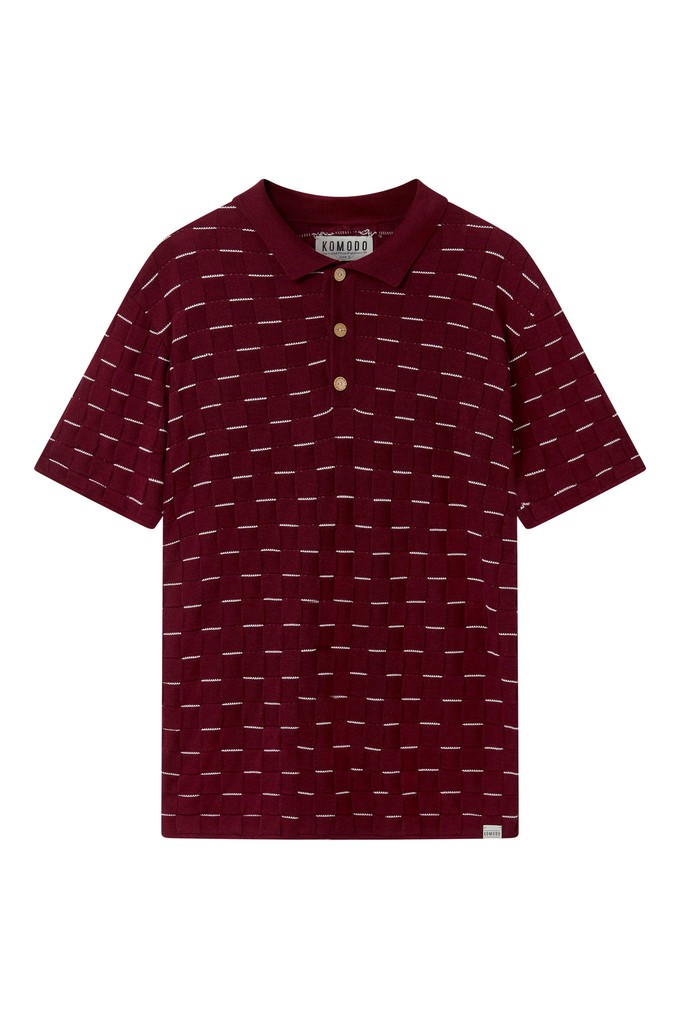 PERRY - Cotton Tencel Knit Polo - Berry from KOMODO