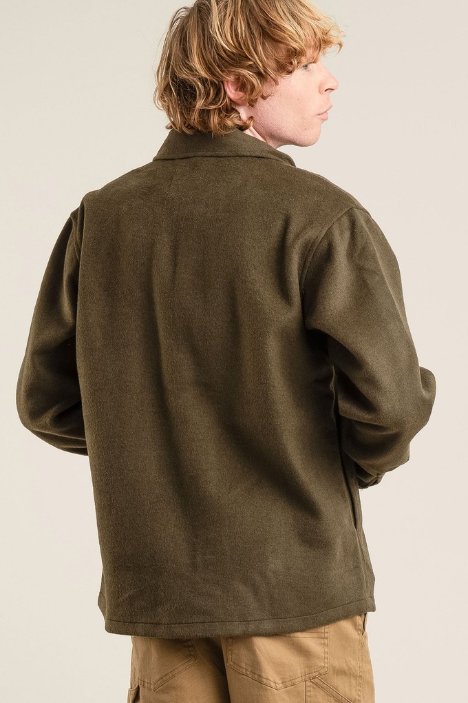JOHAN Recycled Wool Poly Blend Over Shirt- Olive from KOMODO