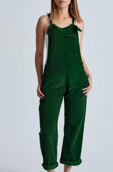 MARY-LOU Green - Organic Cotton Cord Dungarees by Flax & Loom via KOMODO