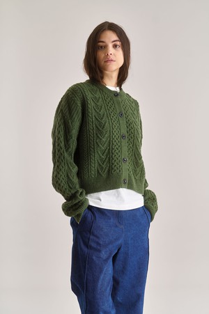 CHARLIE Lambswool Cardigan - Green from KOMODO