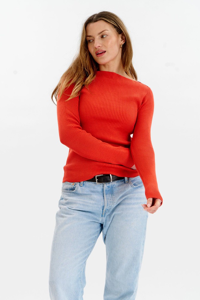 WASABI Organic Cotton Rib Knit Top - Red from KOMODO