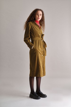 HARITTI Organic Cotton Cord Dress - Olive from KOMODO