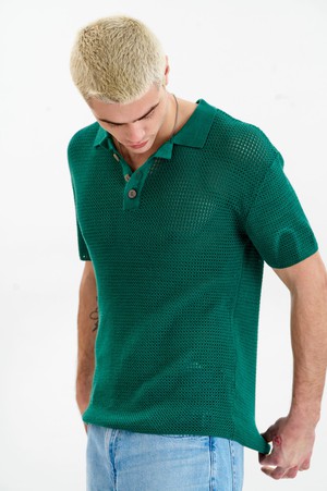 OLIVER Organic Cotton Knit Polo - Green from KOMODO