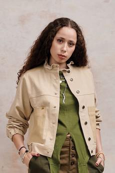 RUFFLE - Organic Cotton Jacket - Dark Sand via KOMODO