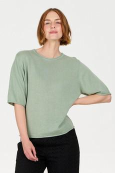 CAMILLE Organic Ramie Cotton Tee - Sage via KOMODO