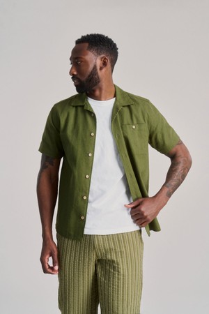SPINDRIFT - Organic Linen Cotton Shirt - Khaki from KOMODO