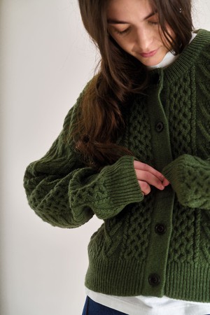 CHARLIE Lambswool Cardigan - Green from KOMODO