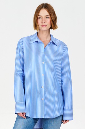 BUSBY Organic Cotton Shirt - Blue Stripe from KOMODO