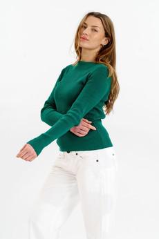 WASABI Organic Cotton Rib Knit Top - Green via KOMODO