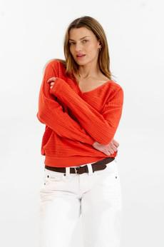 PIA Organic Cotton Pointelle Jumper - Red via KOMODO