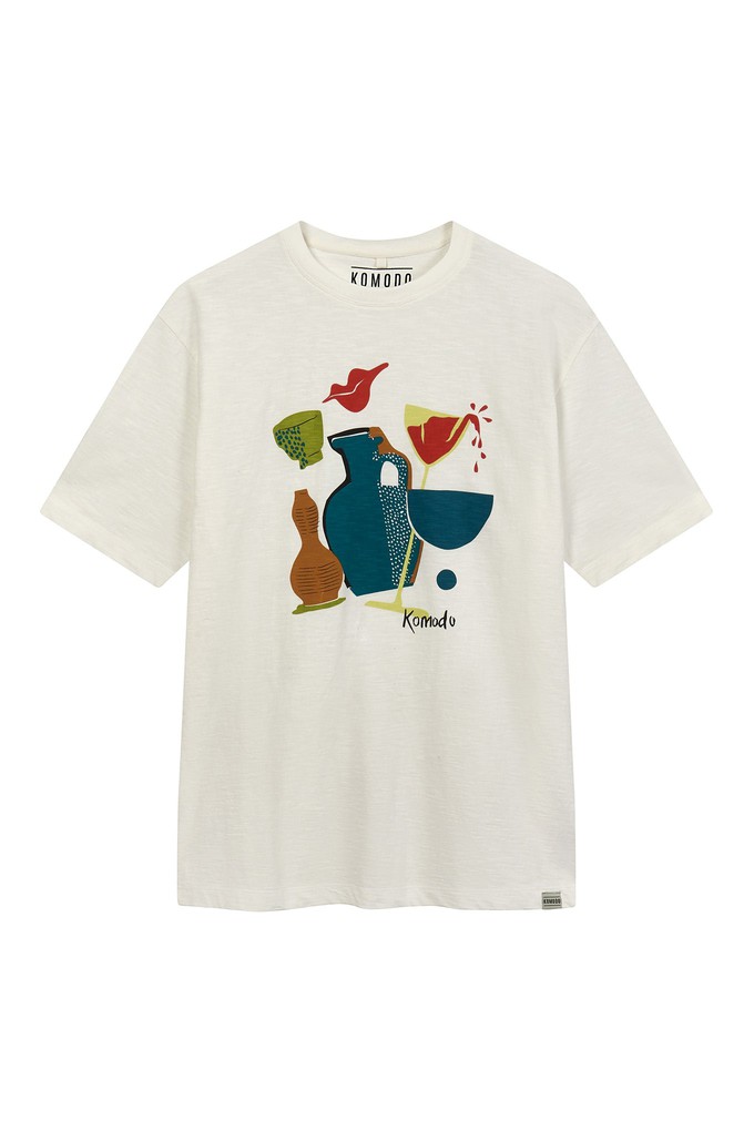 STILL LIFE Mens GOTS Organic Cotton Tee - Off White from KOMODO
