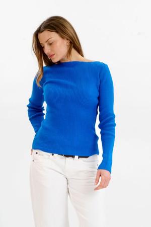 WASABI Organic Cotton Rib Knit Top - Blue from KOMODO