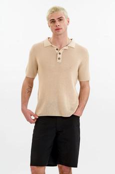 OLIVER Organic Cotton Knit Polo - Cream via KOMODO