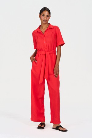 AMARIE Tencel Linen Jumpsuit - Coral from KOMODO