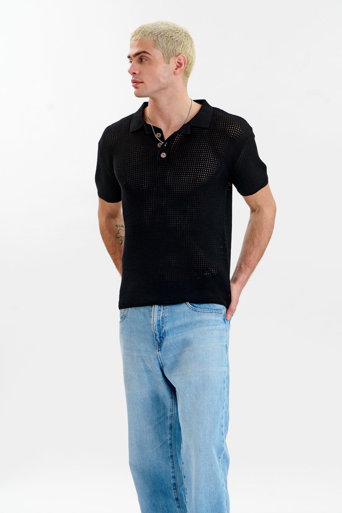 OLIVER Organic Cotton Knit Polo - Black from KOMODO