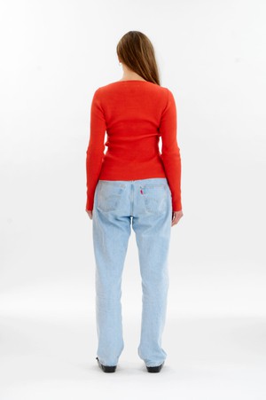 WASABI Organic Cotton Rib Knit Top - Red from KOMODO