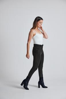 NINA Black - Organic Cotton Cord High Waist Skinny Jean by Flax & Loom via KOMODO