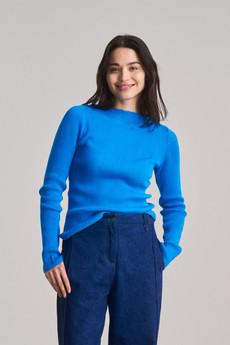WASABI - Organic Cotton Rib Jumper - French Blue via KOMODO